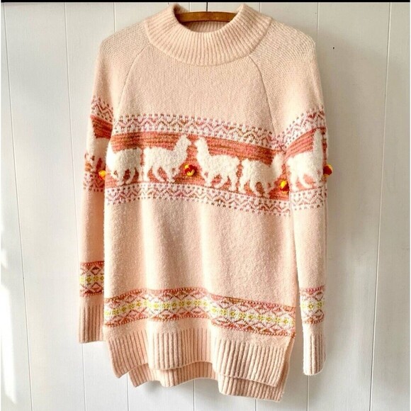 Pink Patterned Women's Sweater - Picture 3 of 7